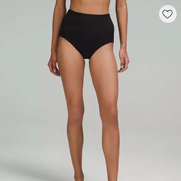 Lululemon high waist black medium bottom diamond bathing suit - Picture 2 of 4